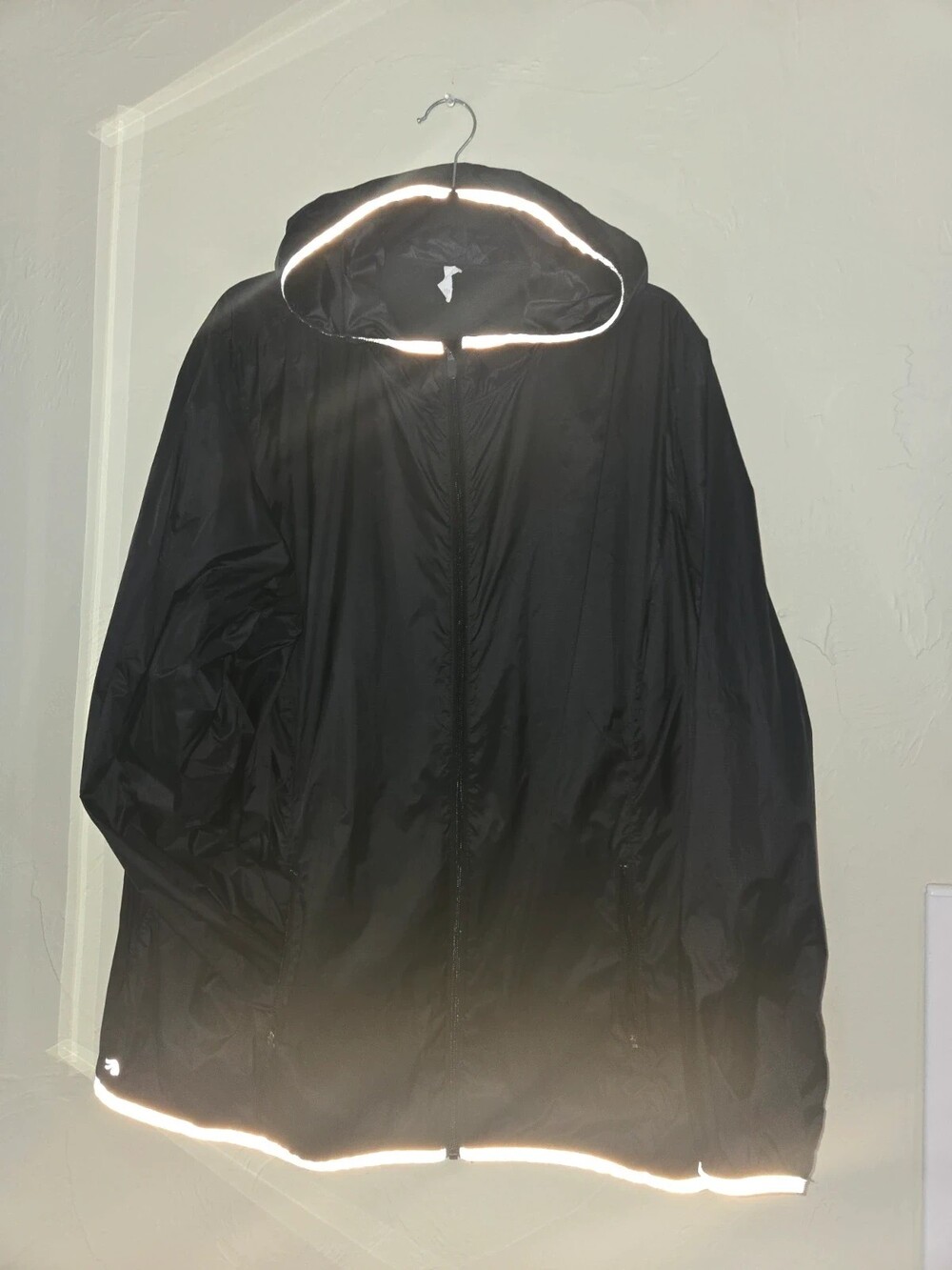 Ideology Women's 3X Black Reflective Lightweight Windbreaker Jacket